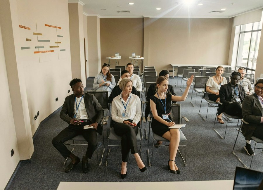 Professional conference audience